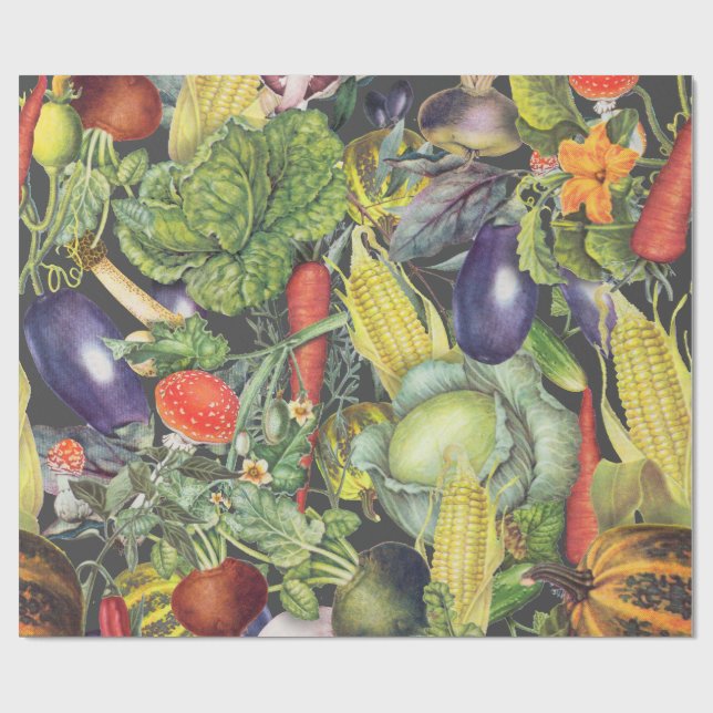 Vegetable Garden Menagerie Presentpapper (Platt)