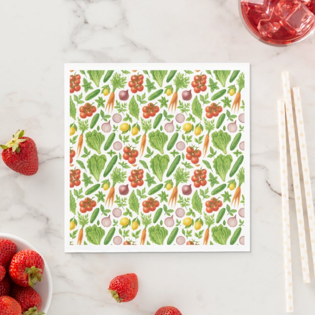 Vegetable Garden Party Napkins | Fresh Market Tabl Pappersservett (Insitu)