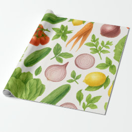 Vegetable Garden Wrapping Paper | Kitchen Gift Presentpapper