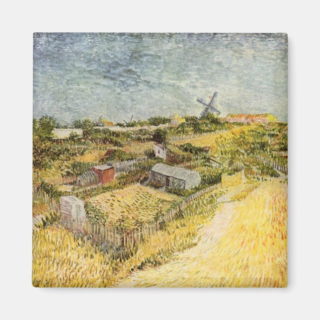 Vegetable Gardens, Montmartre av Vincent van Gogh Magnet (Framsidan)