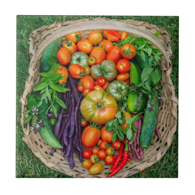 Vegetable Harvest Basket Kakelplatta (Framsidan)