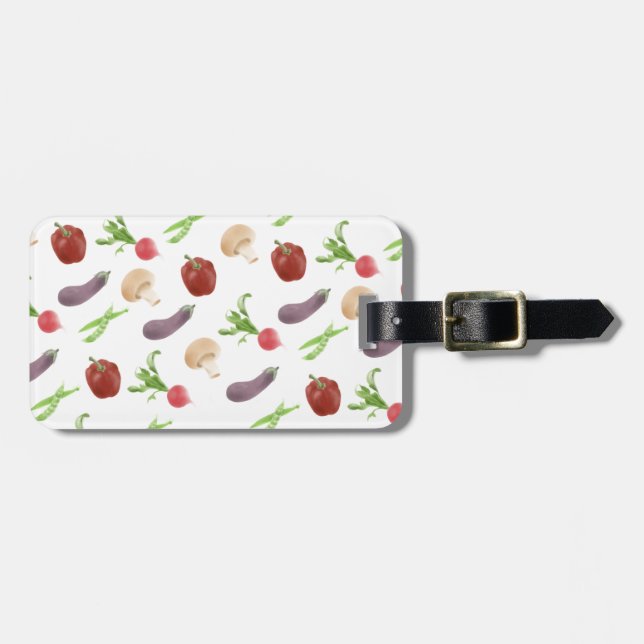 Vegetable Illustration Mönster Bagagebricka (Horisontell Framsida)