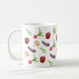Vegetable Illustration Mönster Kaffemugg
