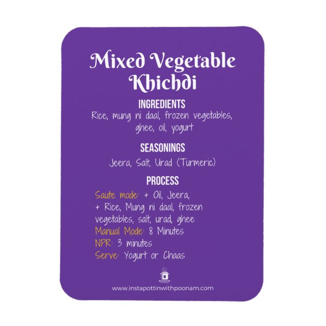 Vegetable Khichdi Recipe Magnet (Vertikal)