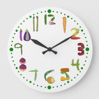 Vegetable Kitchen Clock for Gardeners Vegans Stor Klocka