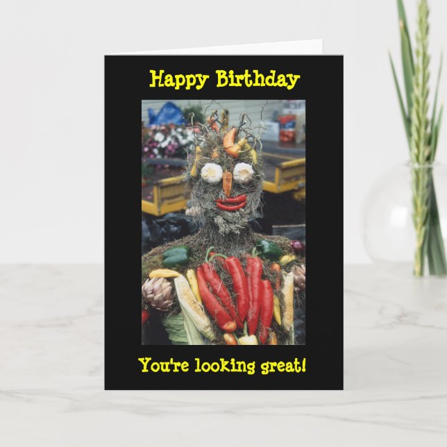Vegetable Man Birthday Card Kort (Framsida)