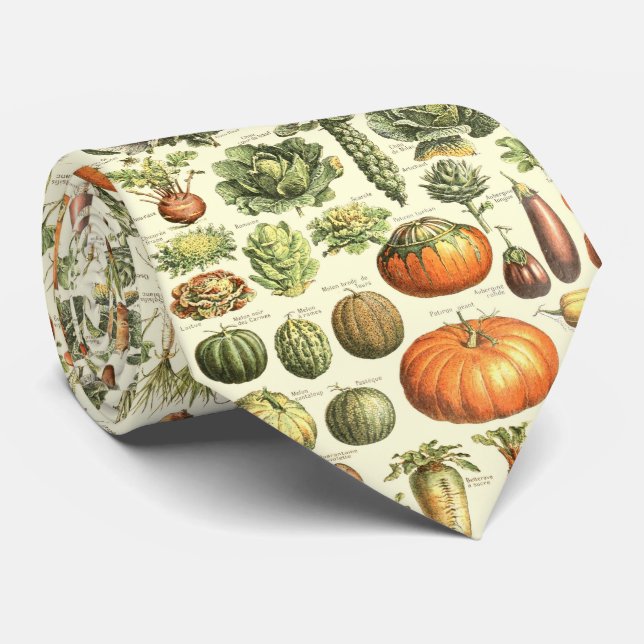 Vegetable Mönster Tie - Healthy Veg Art Necktie Slips (Rullad)