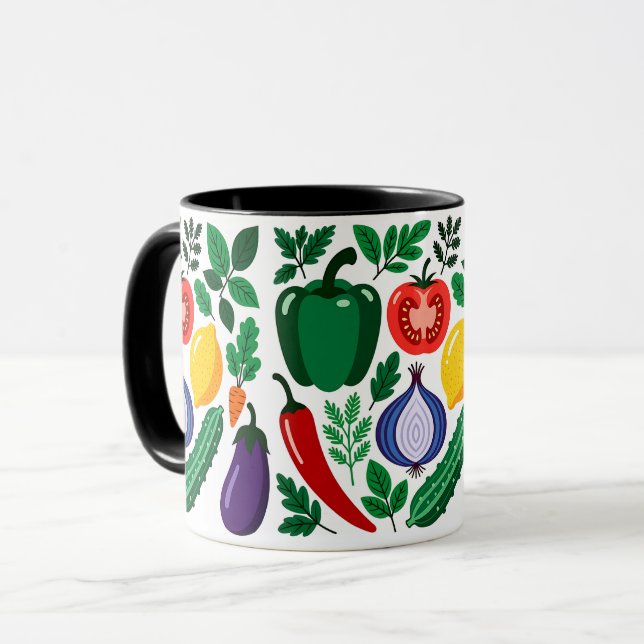 Vegetable pattern mugg (Framsida vänster)