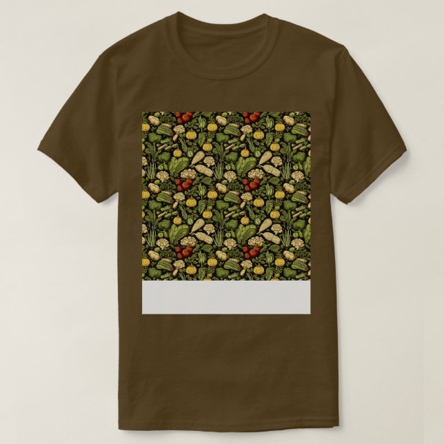 Vegetable Seamless Mönster Veggie Leafy Grönt Sala T Shirt (Design framsida)