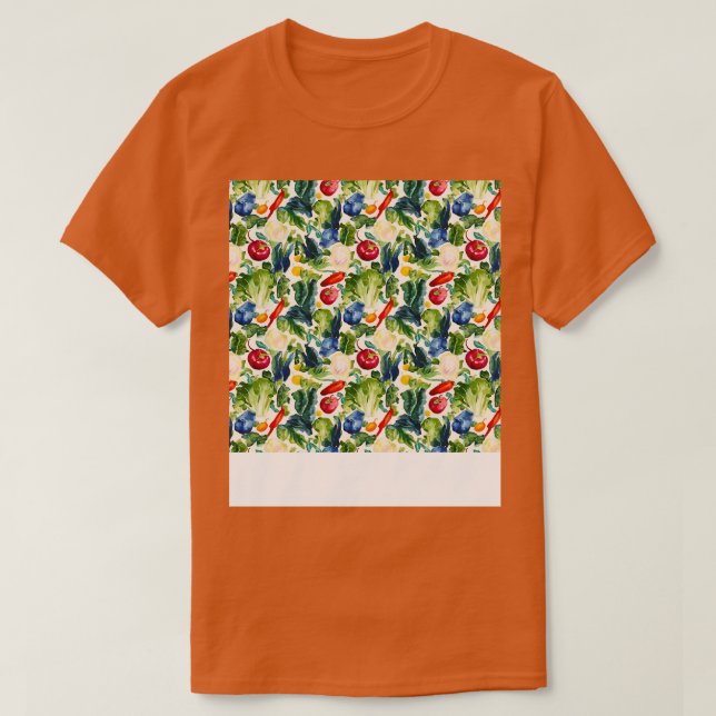 Vegetable Seamless Mönster Veggie Leafy Grönt Sala T Shirt (Design framsida)