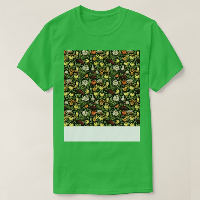 Vegetable Seamless Mönster Veggie Leafy Grönt Sala T Shirt (Design framsida)