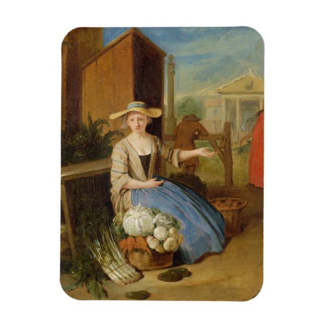 Vegetable Seller, Covent Garden, c.1726 (olja på p Magnet (Vertikal)