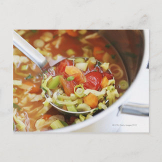 Vegetable soppa i form av panna vykort