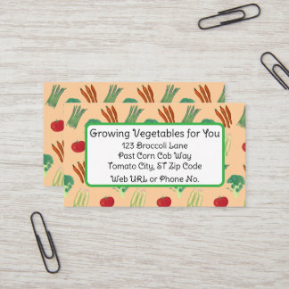 Vegetable Themed Custom Business Cards Visitkort