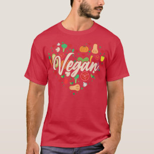 Vegetable Vegan Heart T Shirt