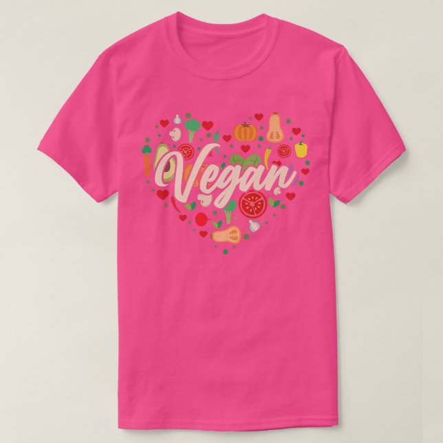 Vegetable Vegan Heart T Shirt (Design framsida)