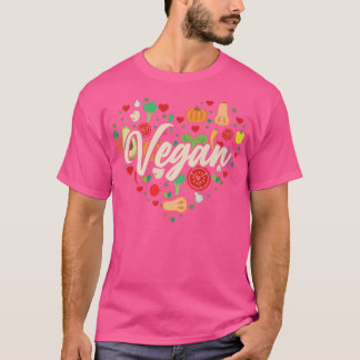Vegetable Vegan Heart T Shirt