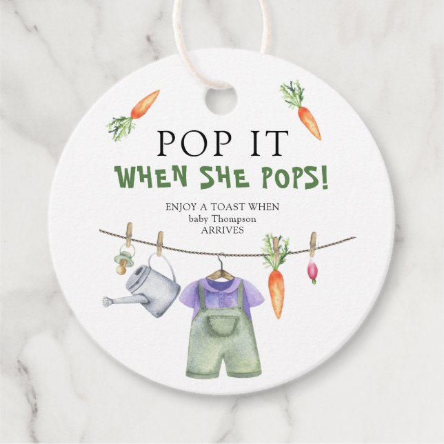 Vegetables babydusch! När hon poppar! Gåvor Etiketter (Framsida)