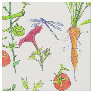 Vegetables Carrots Tomates Garden Dragonfly Tyg