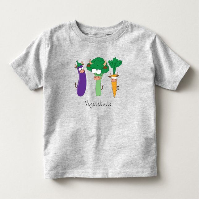 Vegetables Cute Kids Funny Tecknad T Shirt (Framsida)