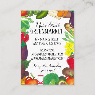 Vegetables Livsmedel Shopping Greenmarket Chef Visitkort