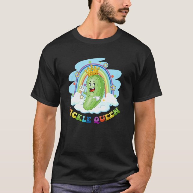 Vegetables Pickle Queen Vegetable Rainbow World T Shirt (Framsida)