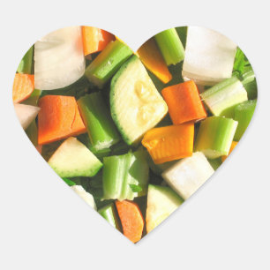 Vegetables Stickers Hjärtformat Klistermärke