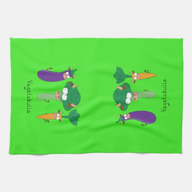 Vegetabulls Vegetable Bulls Funny Kitchen Towel Kökshandduk (Horisontell)