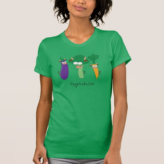 Vegetabulls Vegetable Bulls Funny Kvinnor T-shirt (Framsida)
