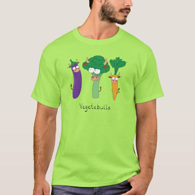 Vegetabulls Vegetable Bulls Funny Manar T-shirt (Framsida)