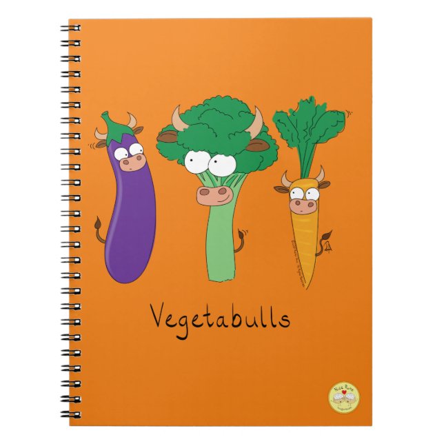 Vegetabulls Vegetable Bulls Funny Notebook Anteckningsbok (Framsidan)