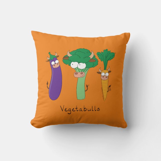 Vegetabulls Vegetable Bulls Funny Pillow Kudde (Framsida)