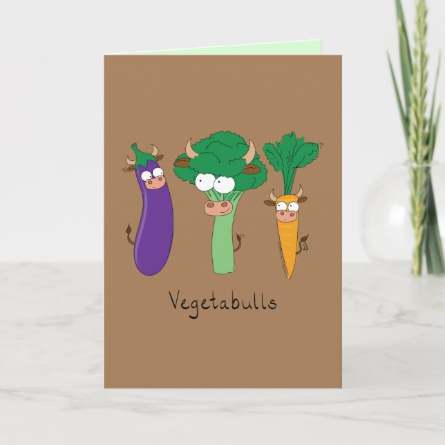 VegetaBULLS Vegetable Bulls Lustigt gratulationsko Kort (Framsida)