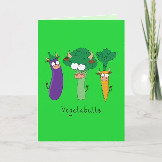 VegetaBULLS Vegetable Bulls Lustigt gratulationsko Kort (Framsida)