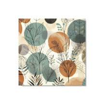 Vegetal linjekonst med jordade tonfiskar och Abstr