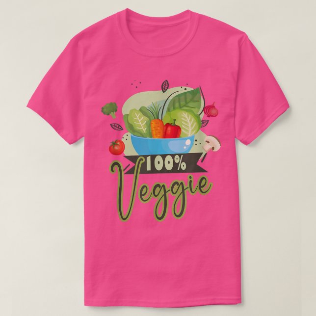 vegetarian 100 Veggie vegan veggie T Shirt (Design framsida)