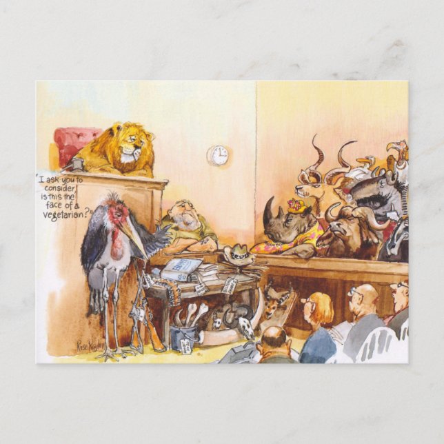 Vegetarian ansikte vykort (Framsida)