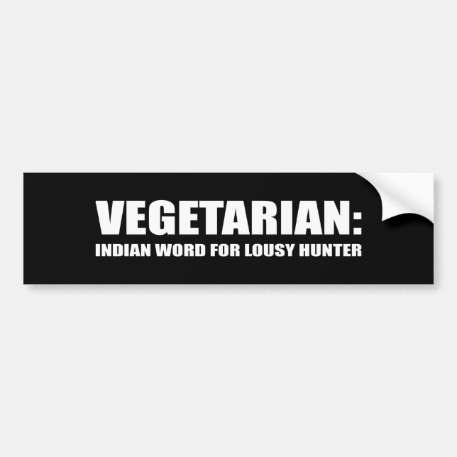 VEGETARIAN ÄR ETT INDISKT ORD FÖR NEDLUSAD JÄGARE BILDEKAL (Framsidan)