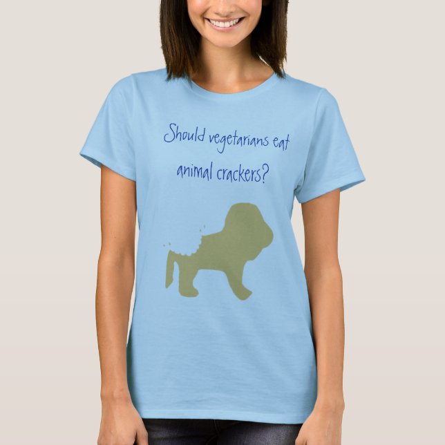 Vegetarian äter djura smällare? tee shirt (Framsida)