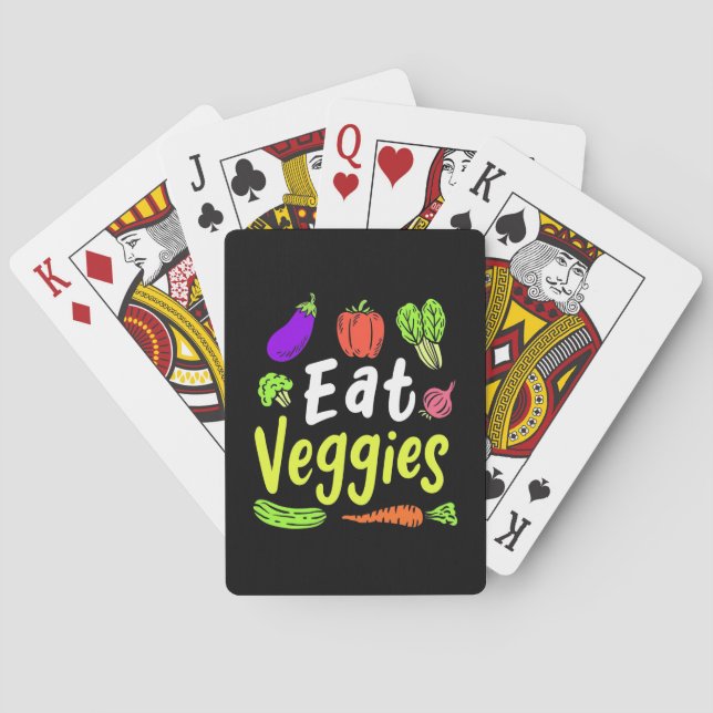Vegetarian äter grönsaker casinokort (Baksidan)
