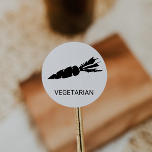 Vegetarian Bröllop Meal Choice Runt Klistermärke