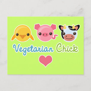 Vegetarian Chick Vykort