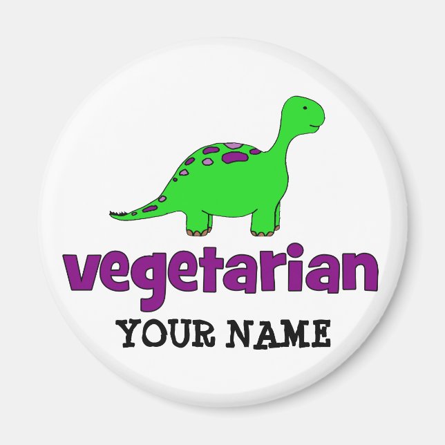 Vegetarian - Dinosaur Design Magnet (Framsidan)