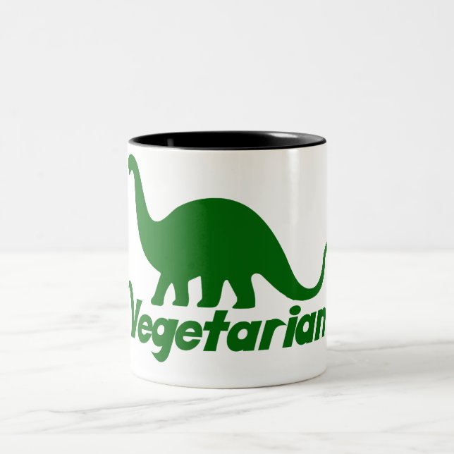 Vegetarian Dinosaur Två-Tonad Mugg (Center)