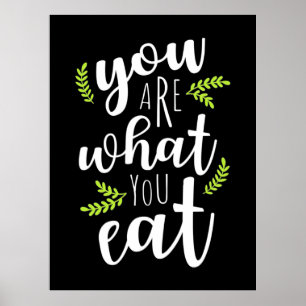 Vegetarian du är vad du äter poster