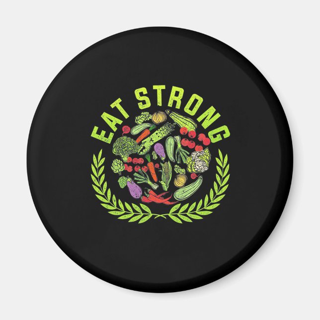Vegetarian Eat Strong Magnet (Framsidan)