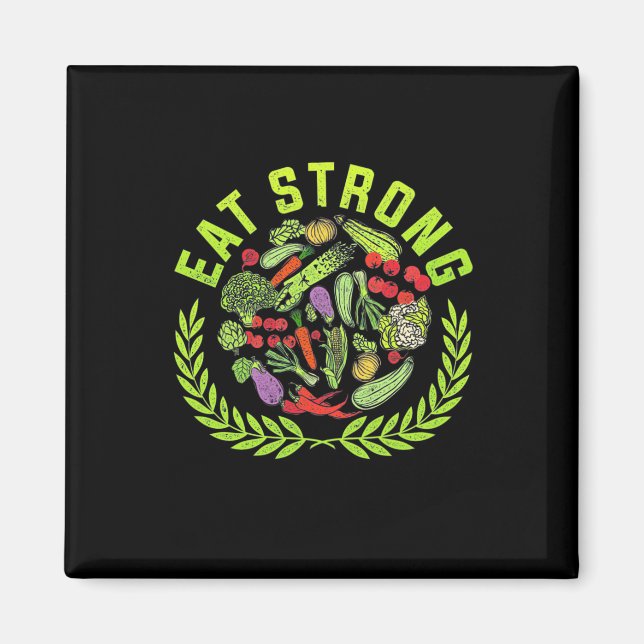 Vegetarian Eat Strong Magnet (Framsidan)