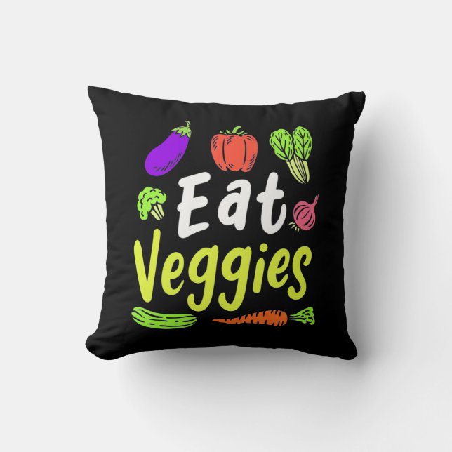 Vegetarian Eat Veggies Kudde (Framsida)