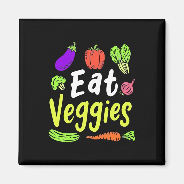 Vegetarian Eat Veggies Magnet (Framsidan)
