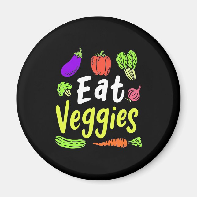 Vegetarian Eat Veggies Magnet (Framsidan)